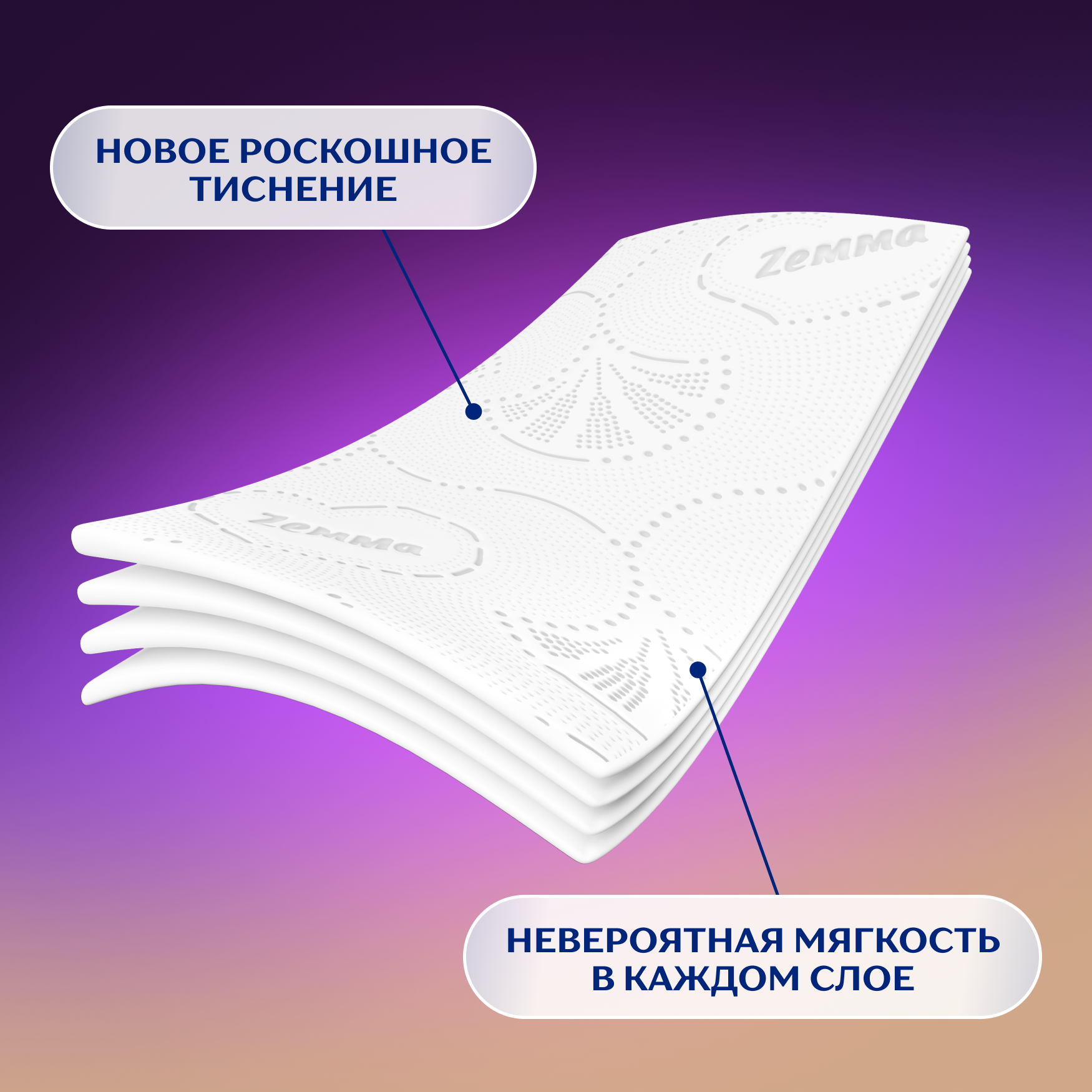 Туалетная бумага ZEMMA Ultra Soft, 4 слоя, 4 рулона - фото №2